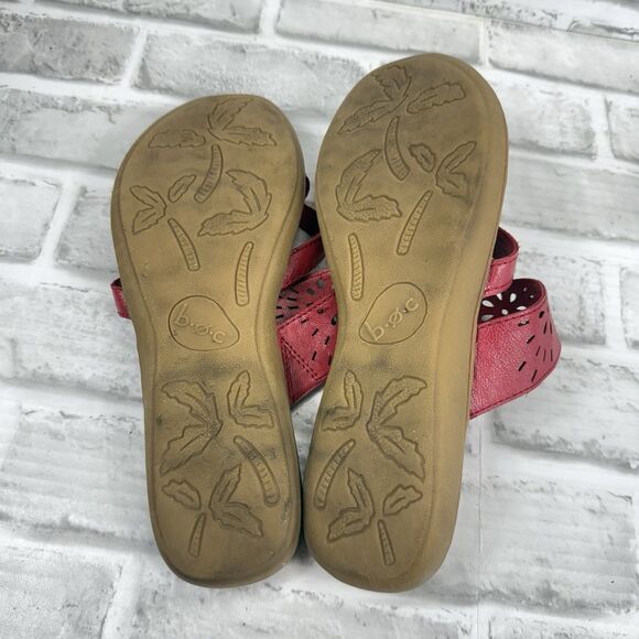 BOC Born Women's Size 8 Red Cut-Out Flower Comfort Cut Toe Sandals - Picture 8 of 11